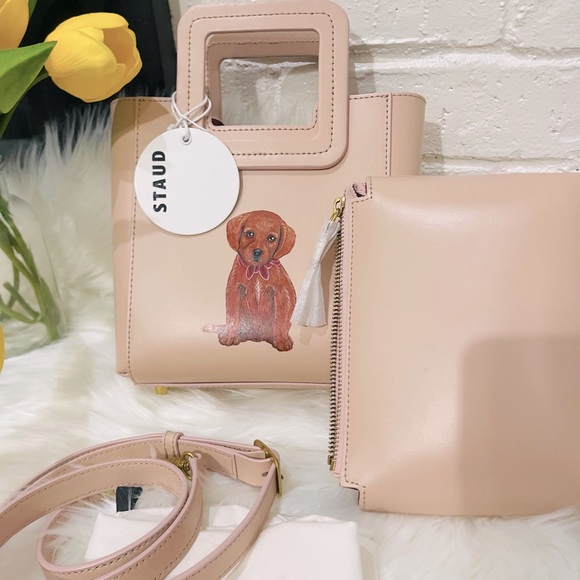 STAUD- CUSTOM MINI SHIRLEY LEATHER BAG (Blush) - Picture 1 of 11